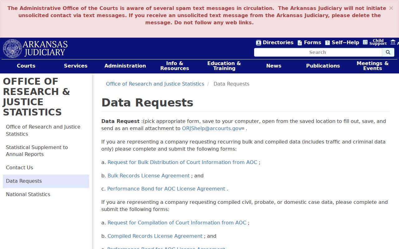 Crittenden County court record search through AOC data requests
