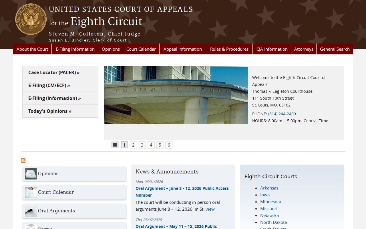 Turrell federal appellate docket route in the Eighth Circuit